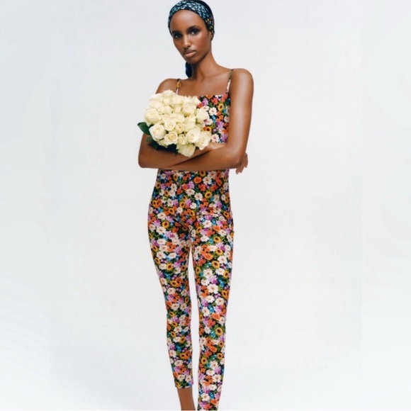 Zara Pants - NWOT Zara Flower Bodysuit Sz S